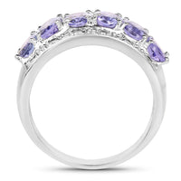 2.64 Carat Genuine Tanzanite .925 Sterling Silver Ring