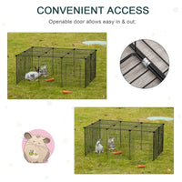Small Animal Cage for Bunny, Guinea Pig, Chinchilla, Hedgehog, Portable Pet Enclosure with Door, 16 Panels