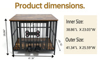 Vintage wood grain dog cage edge,360 degree rotating bowl with safety grade soft silicone material