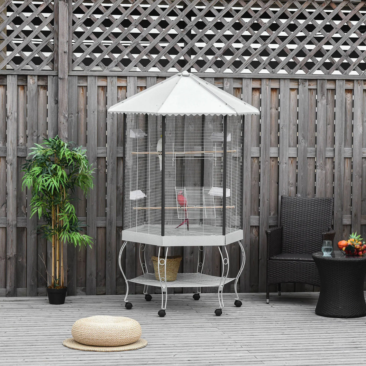 Bird Cage Starter Kit with Detachable Rolling Stand