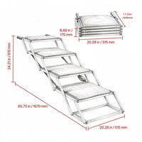 Pet Stairs with Adjustable Height for Outdoor