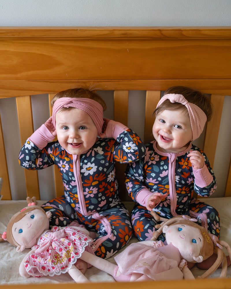Navy wildflower bamboo zippy - BIG FRENCHIES