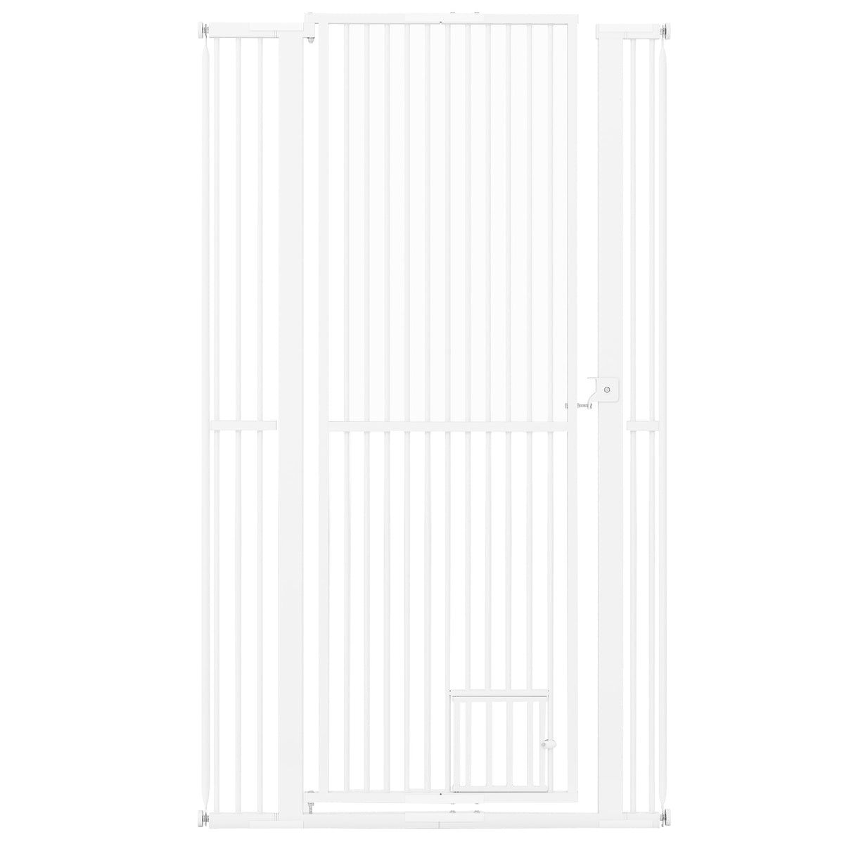 67.5" Extra Tall Pet Gate Heavy-Duty Metal Cat Gate with 30.5"-41" Wide Opening-White
