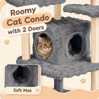 Multi-Level Cat Tree 67 Inch with Condo and Perch