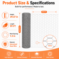 Anti-corrosion Hot-dip Galvanized Wire MeshPremium Chicken Wire Hexagonal Galvanized Mesh, Suitable For Chicken Coops, R