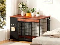 38in Dog Crate Furniture - Dog Crate With DIY Frame, Sliding Door Indoor Kennel, Wooden Dog Cage End Table, For Medium-L