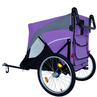 2-in-1 Bike Trailer & Push Cart for Pets - Detachable Bike Hitch & Push Handle Included - Quick Release Wheel, Internal 