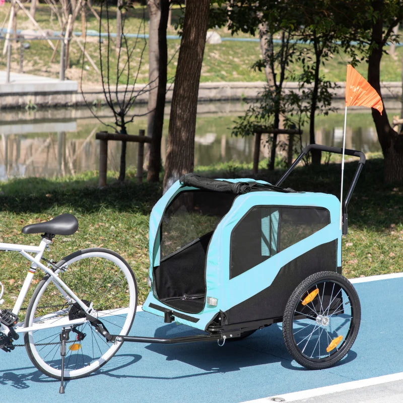 2-in-1 Dog Bike Trailer Pet Stroller Carrier For Large Dogs With Hitch, Quick-release Wheels, Foot Support, Pet Bicycle 