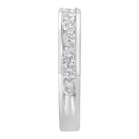 IGI Certified 1.0 Cttw Diamond 18K White Gold Channel-Set Half-Eternity Band Wedding Ring (E-F Color, I1-I2 Clarity) - Size 5-1/2