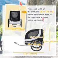 Dog Bike Trailer, Pet Cart Bicycle, Wagon Cargo Carrier Attachment with Hitch, Reflectors, Flag for Medium Dogs, Pet Whe