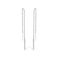 10K White Gold 1/10 Cttw Diamond Threader Earrings