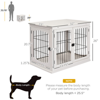 Small Kennel End Table With Two Open Sides And Lockable Door