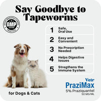 Vetr PraziMax Liquid Tapeworm Support for Dogs & Cats, 60 mL