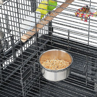 68.5'' H Metal Rolling Bird Cage Parrot Cage,Black - BIG FRENCHIES