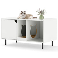 White Cat Litter Box Enclosure