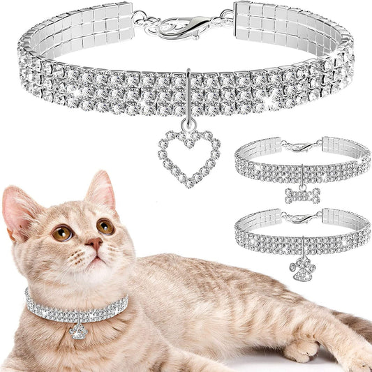 Crystal Cat Collar Elastic Pet Necklace - BIG FRENCHIES