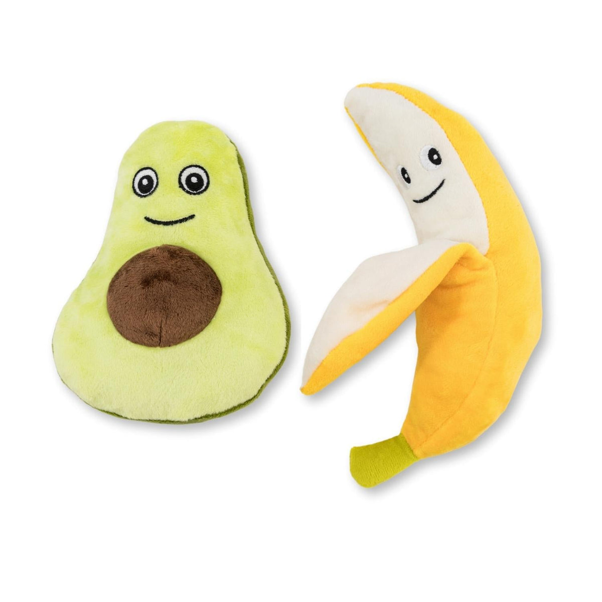 Avocado & Banana Plush Dog Toy Gift Set – with Squeaker & Crinkle Paper for Fun Play - BIG FRENCHIES
