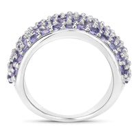4.22 Carat Genuine Tanzanite .925 Sterling Silver Ring
