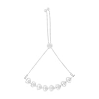 Sterling Silver Diamond Woven Heart Bolo Bracelet (0.1 cttw, H-I Color, I2-I3 Clarity)