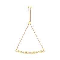14K Yellow Gold Plated .925 Sterling Silver Channel Set Diamond Accent Twist 4â€-10â€ Adjustable Bolo Bracelet (I-J Color, I3 Clarity)