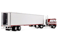Kenworth K100 COE Flat Top and 53' Utility Trailer with Reefer "Red's Favorites - Jim Skrinar" Red with White Stripes 1/64 Diecast Model by DCP/First Gear
