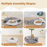 Large Cats Tunnels For Indoor Cats Fluffy Warm Cat Bed And Detachable Cave Tunnels With 20 Pet Toys, Donut Tunnel And Va