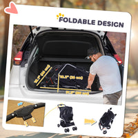 Dog Stroller, One-click Folding Pet Stroller with Cup Holder, 4 Wheels Travel Carrier w/ Brakes, 360° Swiveling Front Wh
