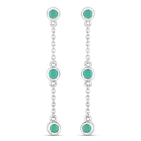 0.60 Carat Genuine Emerald .925 Sterling Silver Earrings