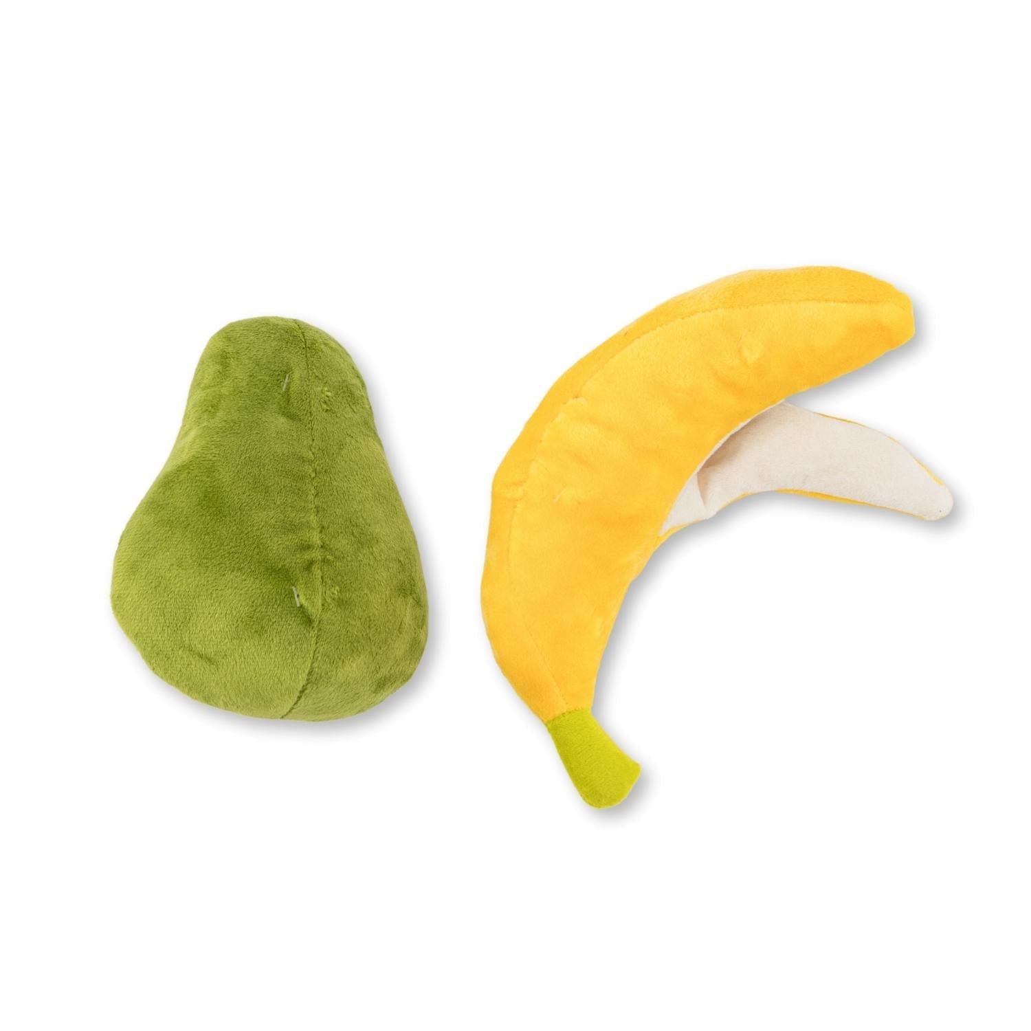 Avocado & Banana Plush Dog Toy Gift Set – with Squeaker & Crinkle Paper for Fun Play - BIG FRENCHIES