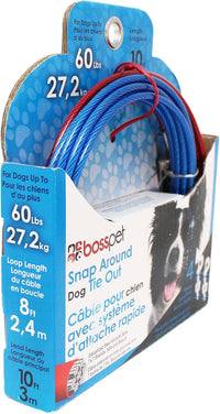 Boss Pet Snap Around Tree Tie Out Cable 10ft For Dogs Up to 60 lb