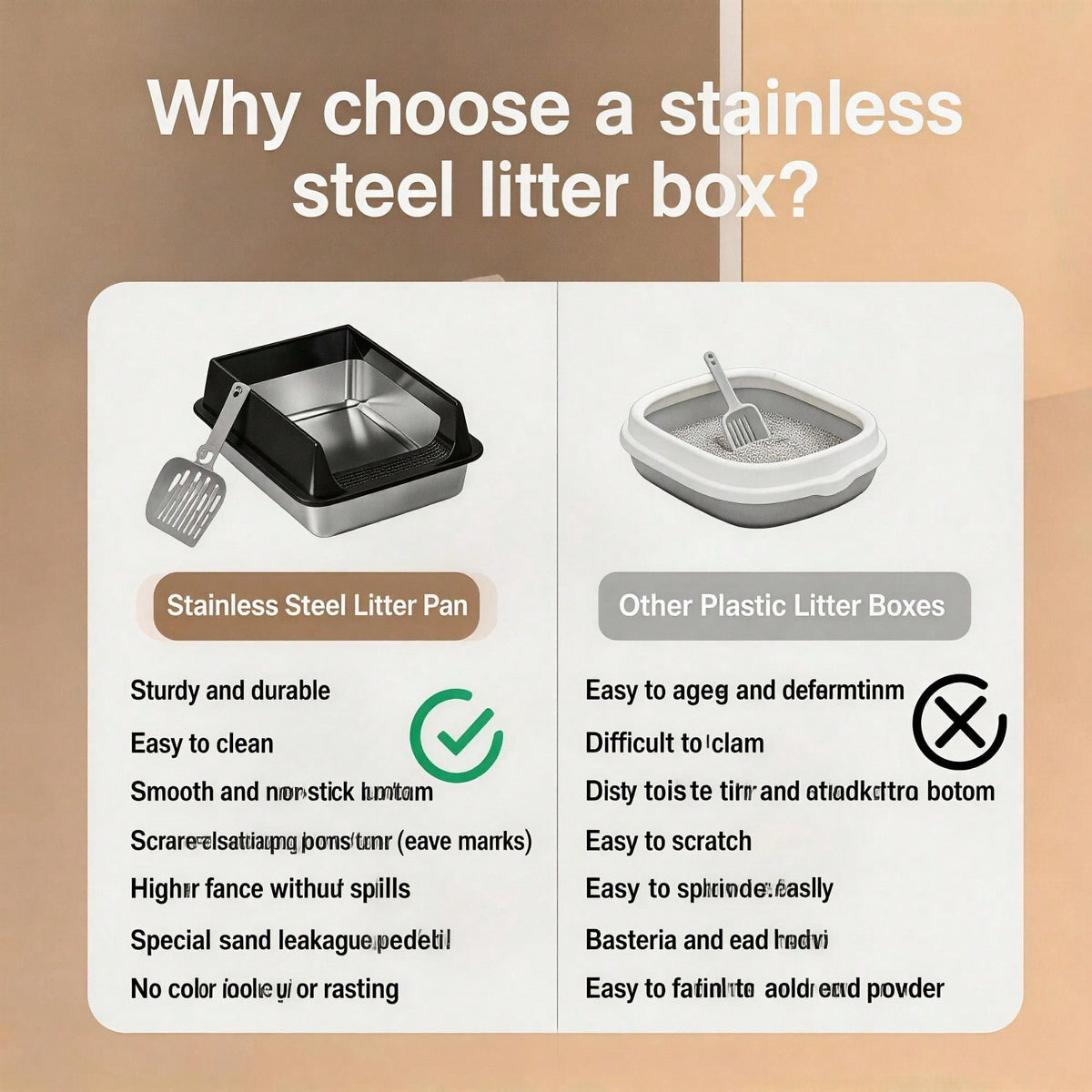 Stainless Steel Cat Litter Box, Large Open Top Litter Box With Anti Splash High Sides, Anti Tracking Pedal, Easy To Clea