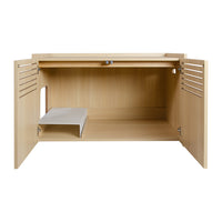 Modern Wooden Cat House with Scratching Pad , Cat Litter Box Enclosure, Spacious Hidden Cat Litter Box -33.46" x 21.06" 