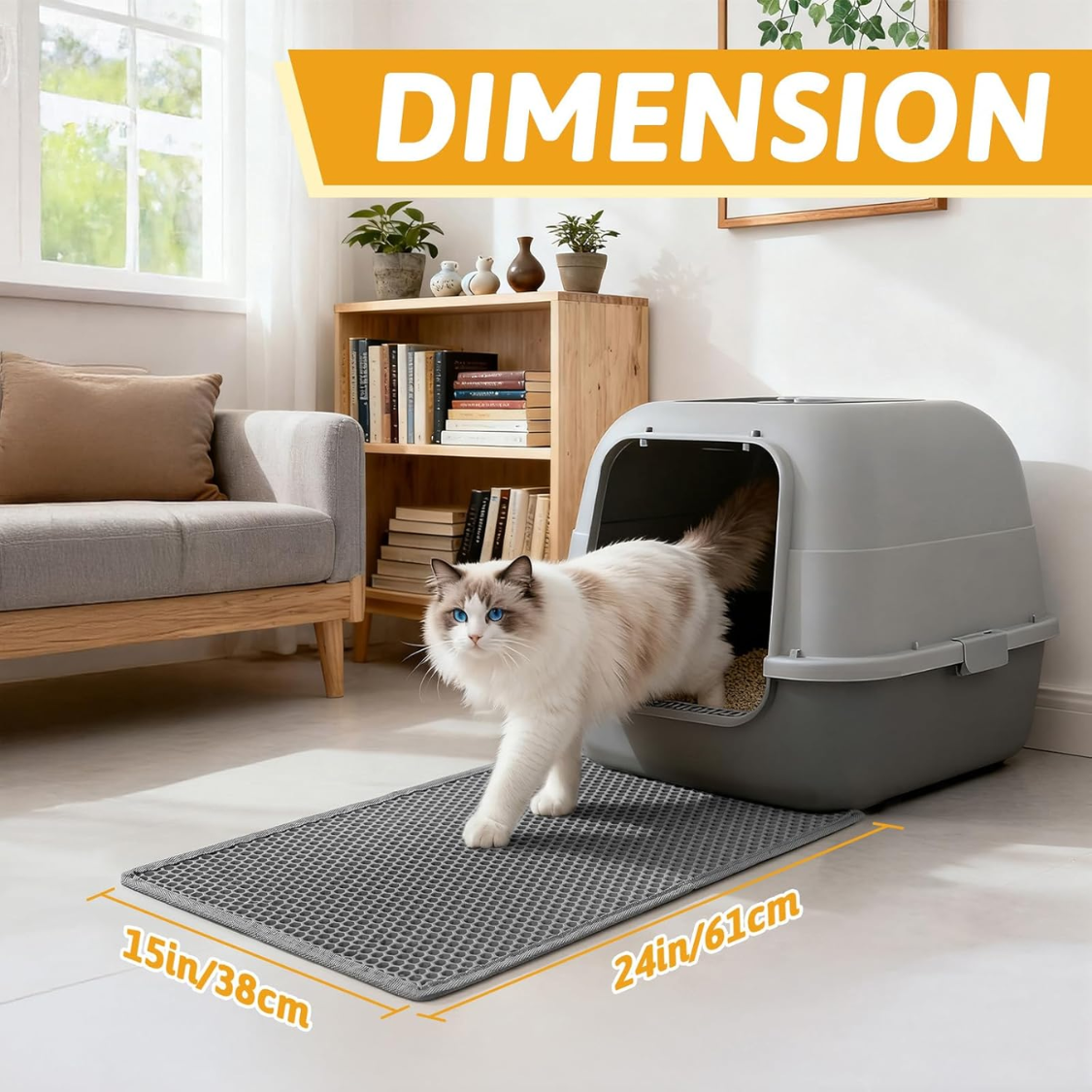 Cat Litter Mat Double Layer Waterproof Urine Proof Trapping Mat 1 Pack