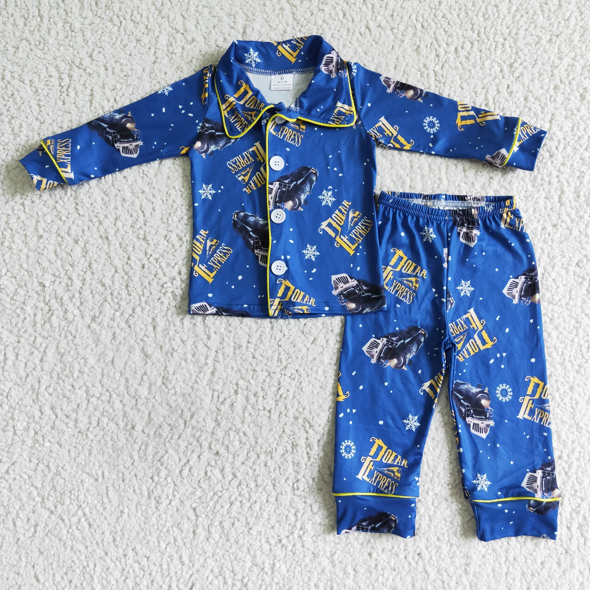 Blue train long sleeve boy pajamas - BIG FRENCHIES