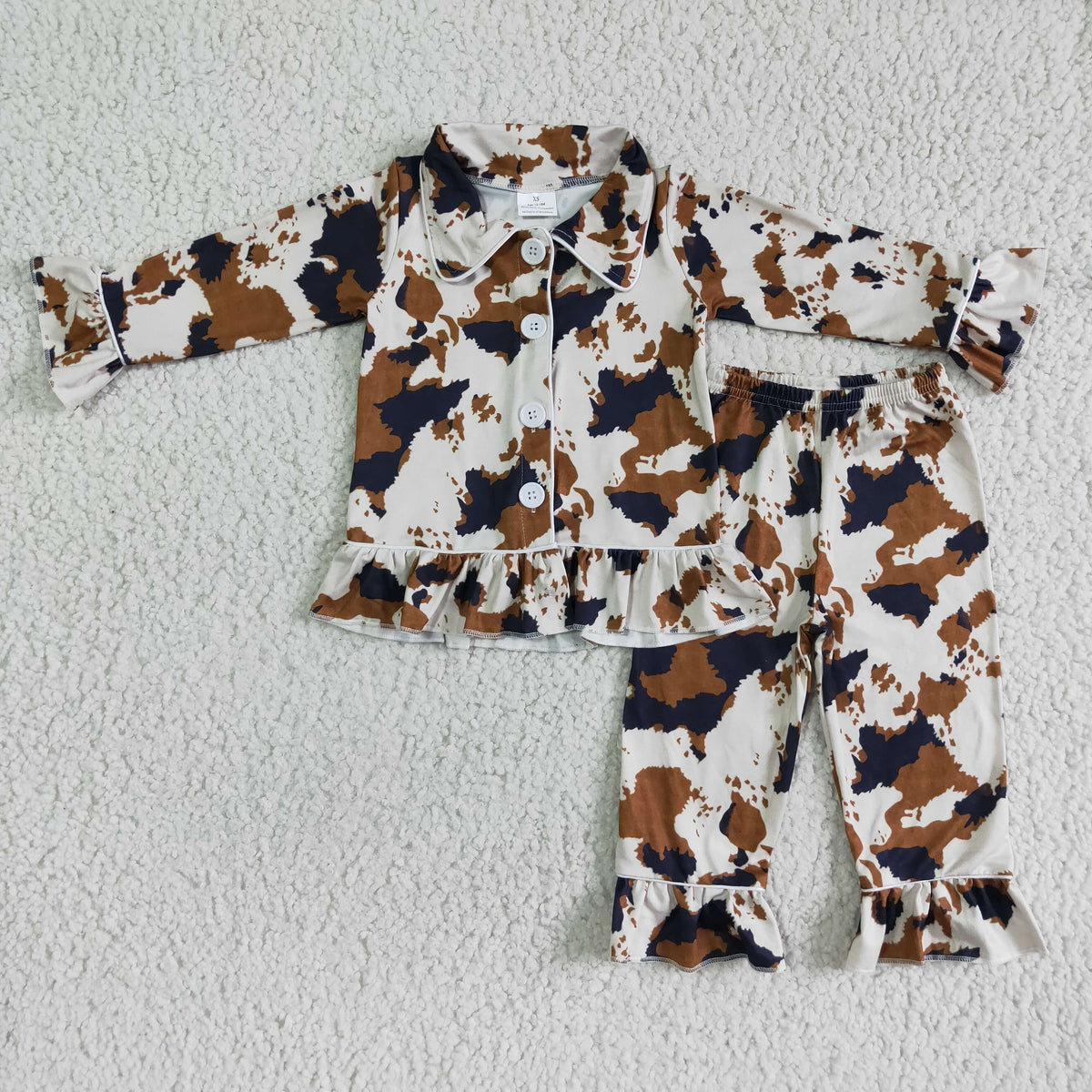 Cow print long sleeve girls pajamas - BIG FRENCHIES