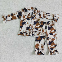 Cow print long sleeve girls pajamas - BIG FRENCHIES