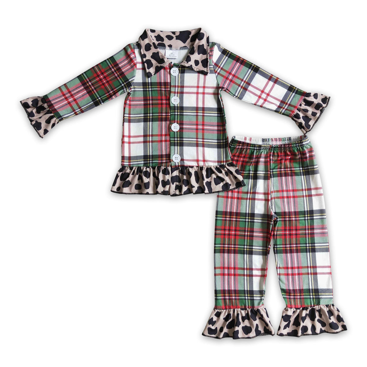 Plaid leopard pajamas Christmas sleepwear - BIG FRENCHIES