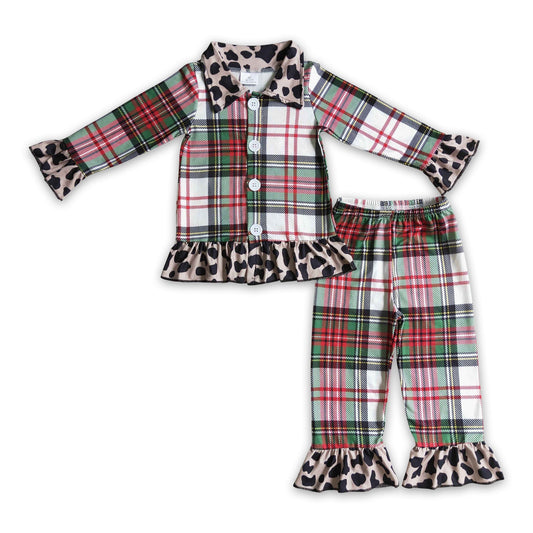 Plaid leopard pajamas Christmas sleepwear - BIG FRENCHIES