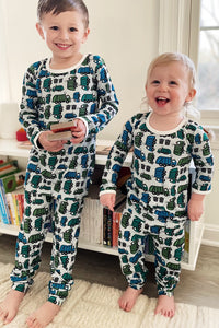 Long Sleeve Pajama Set - Garbage Trucks