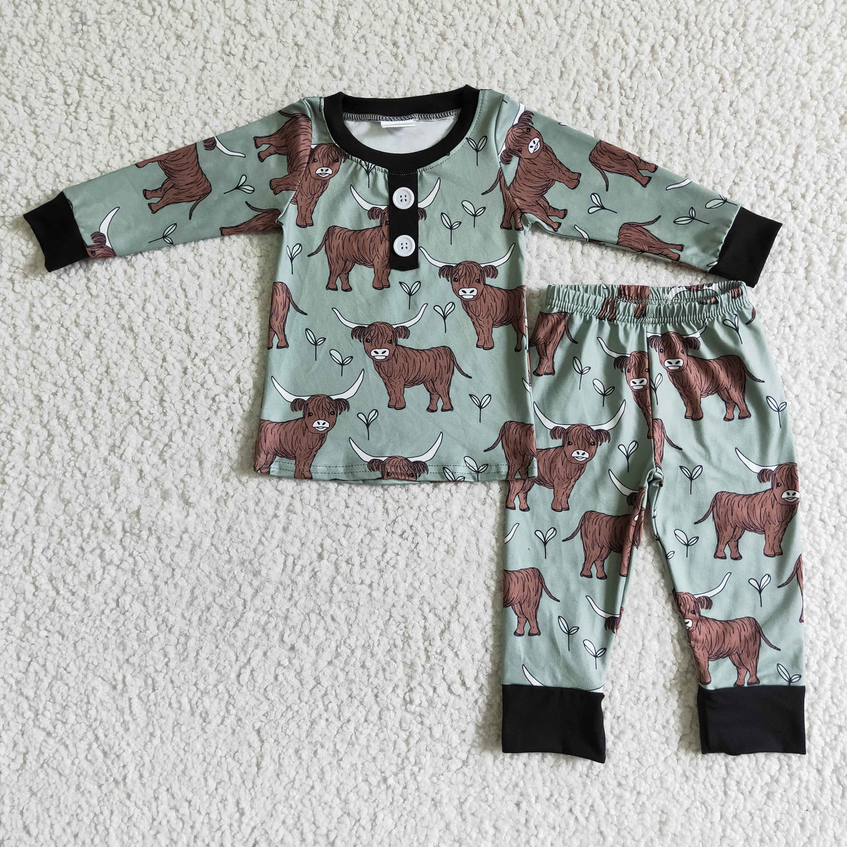 Cow print long sleeve boy pajamas - BIG FRENCHIES