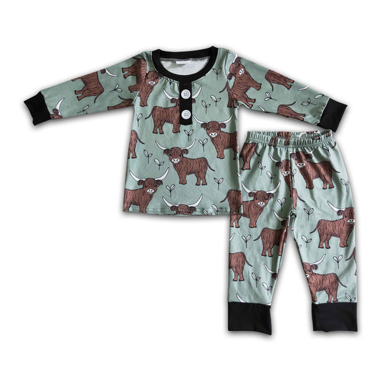 Cow print long sleeve boy pajamas - BIG FRENCHIES