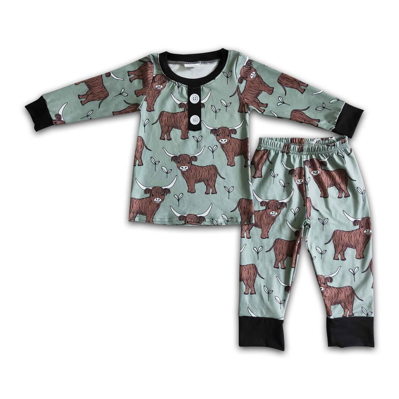 Cow print long sleeve boy pajamas - BIG FRENCHIES