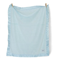 Luxury Duo Satin Border Blanket - Blue/Ivory - BIG FRENCHIES