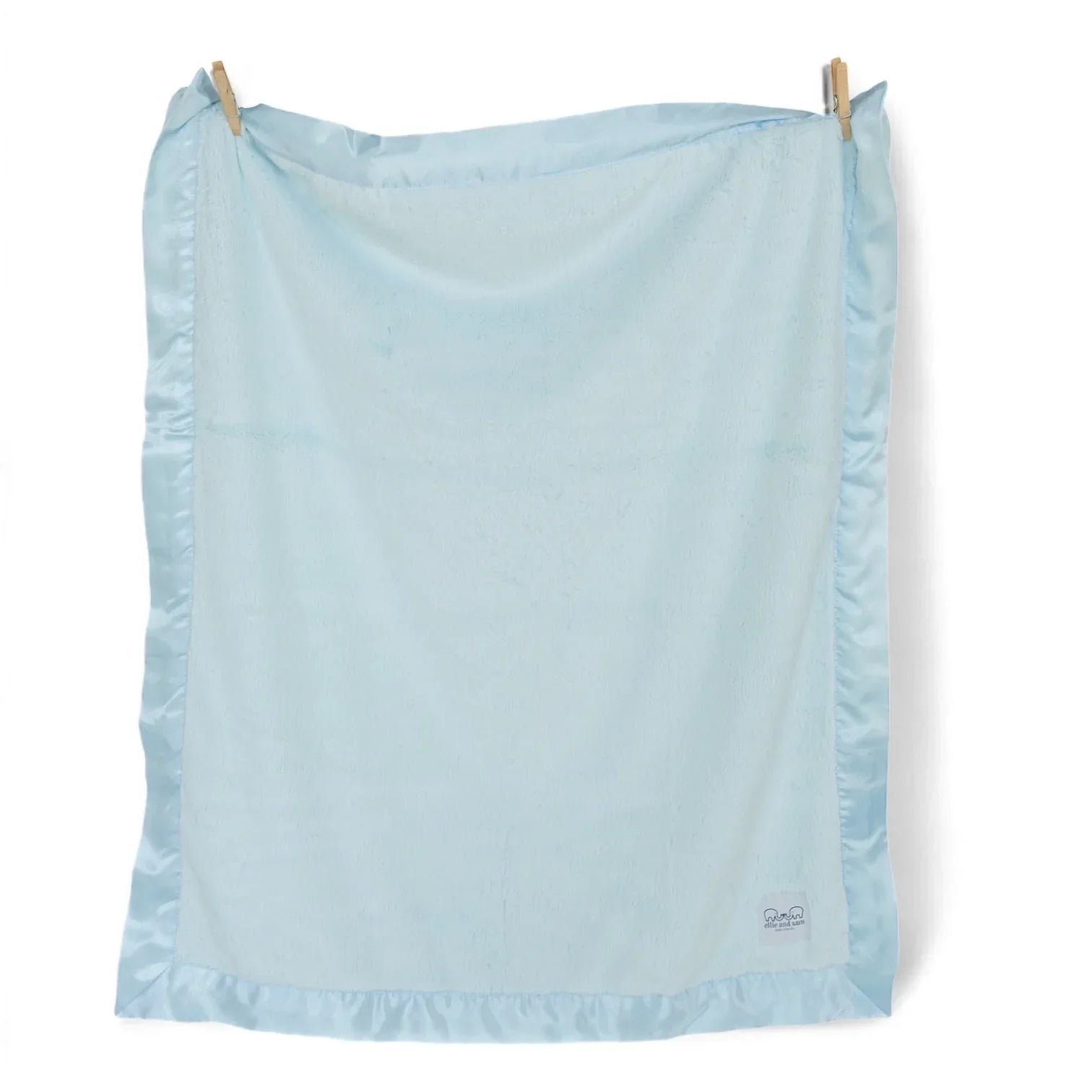 Luxury Duo Satin Border Blanket - Blue/Ivory - BIG FRENCHIES