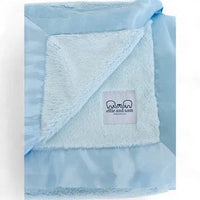 Luxury Satin Border Blanket - Blue - BIG FRENCHIES