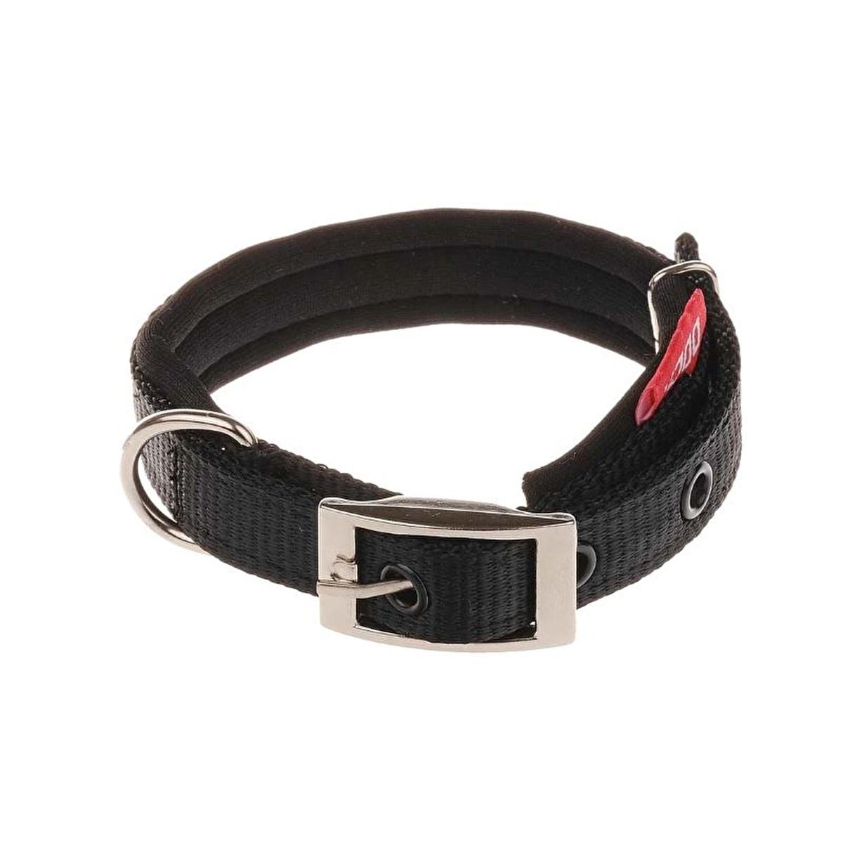 Doca Dokuma Soft Fabric Adjustable Black Pet Collar for Dogs and Cats - 40 cm