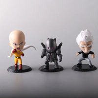 6Pcs One Punch Man Chibi Anime Figures, Saitama Genos Garou Bang Tatsumaki Mumen Rider Metal Knight, OPM Collection Set