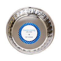 Country Living Set of 2 Hammered Stainless Steel Dog Bowls – Ideal for Extra Large Breeds – Rose Quartz/64oz - BIG FRENCHIES