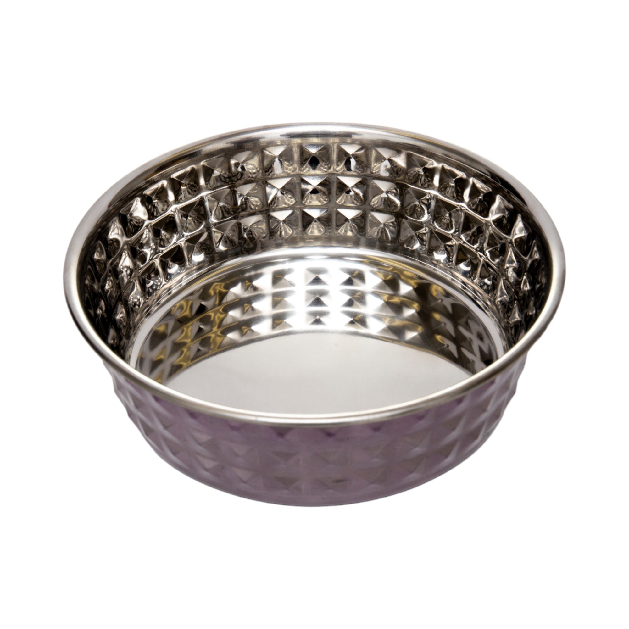 Country Living Set of 2 Hammered Stainless Steel Dog Bowls – Lavender - BIG FRENCHIES