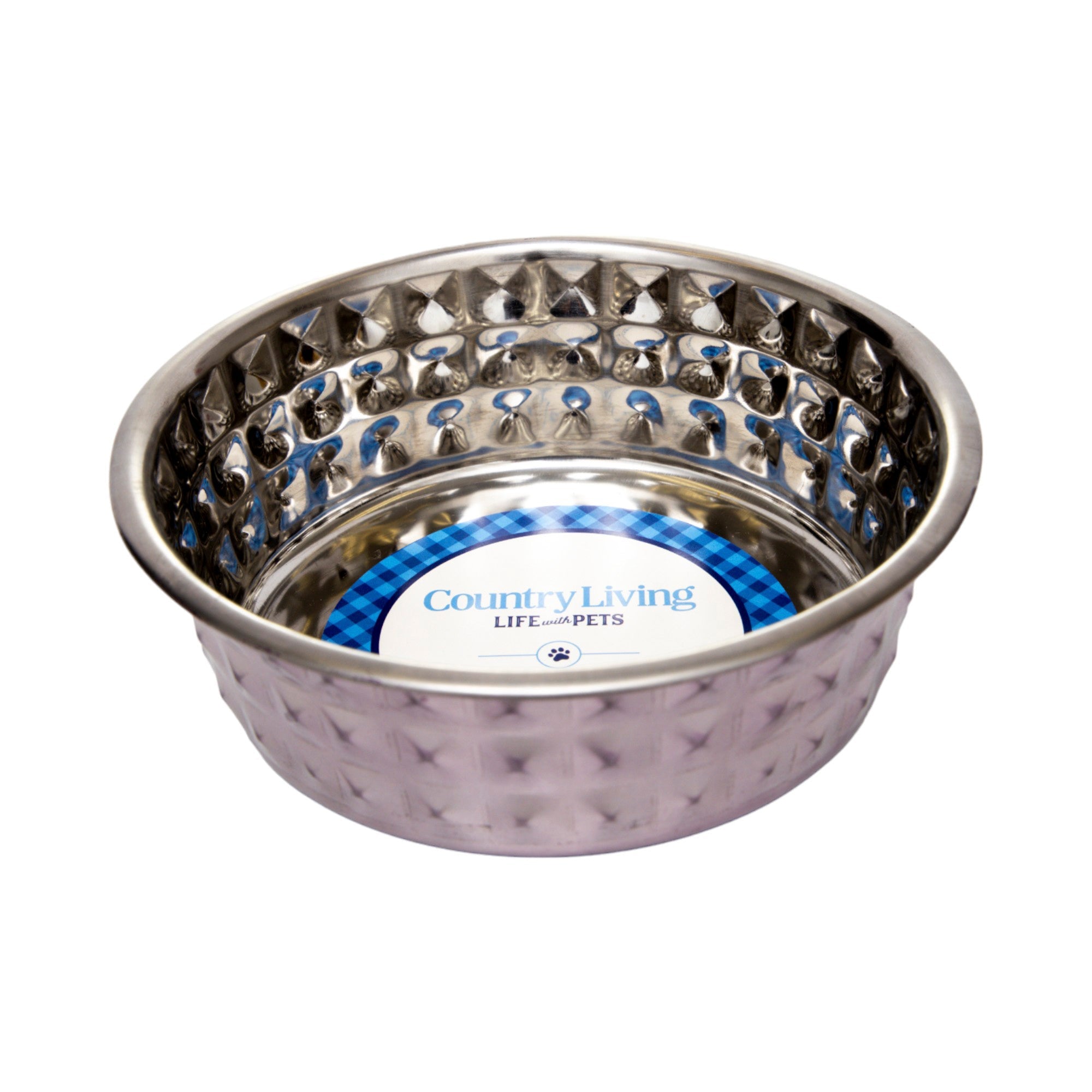 Country Living Set of 2 Hammered Stainless Steel Dog Bowls – Lavender - BIG FRENCHIES